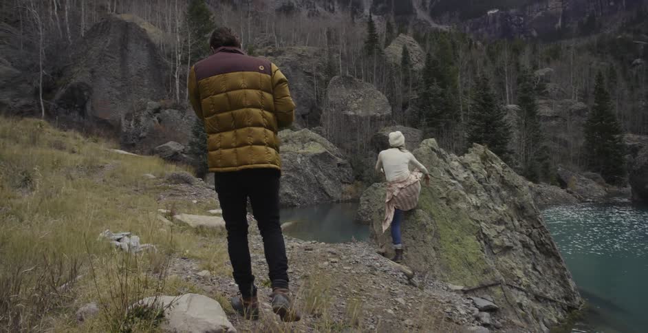 People hiking and exploring in the wilderness