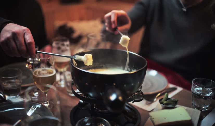 A footage of people eating hotpot