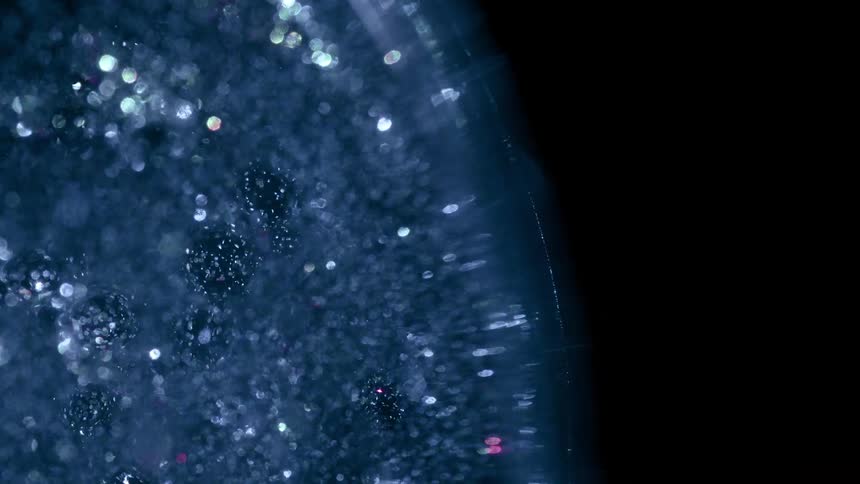 Glitter is spinning in the orb