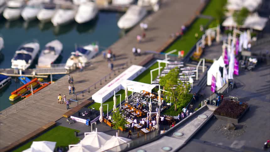 An aerial clip of a seaside