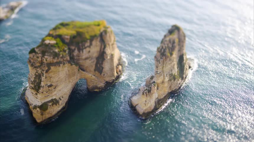 Rocky cliffs in the middle of the ocean