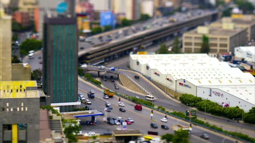 Ai generated time lapse of commuters commuting on a freeway in a metroplitan area