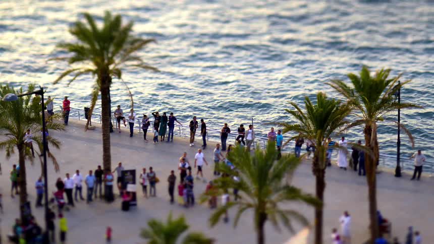 A footage of people at the beach side
