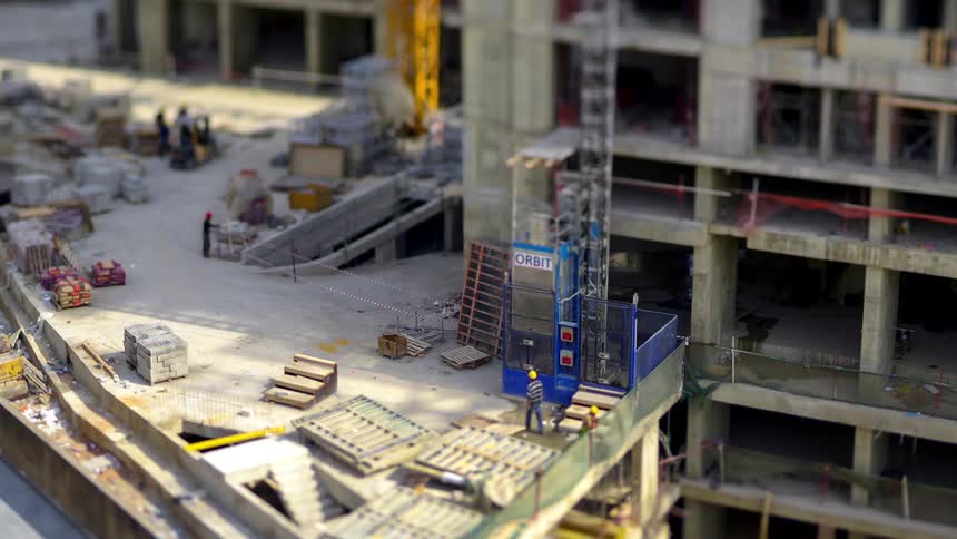 A footage of construction workers working on a construction