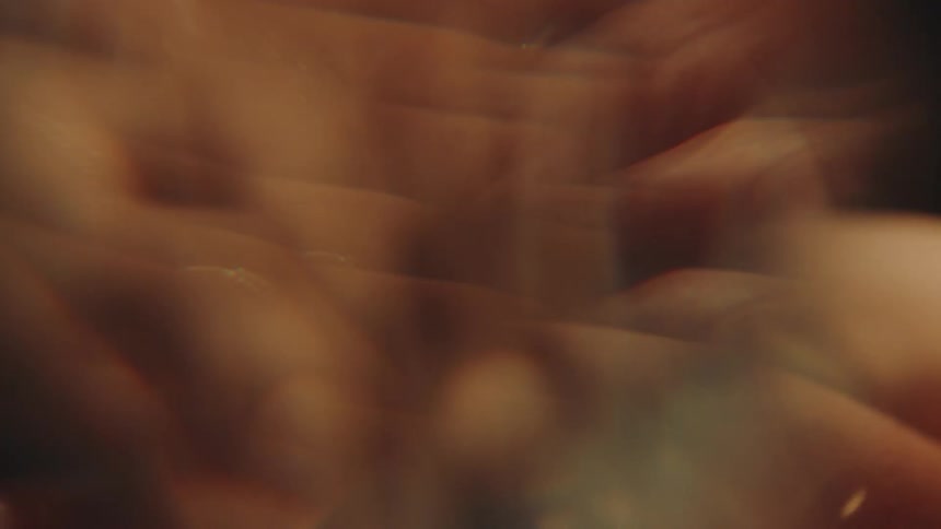 An effect close up clip of a persons hand