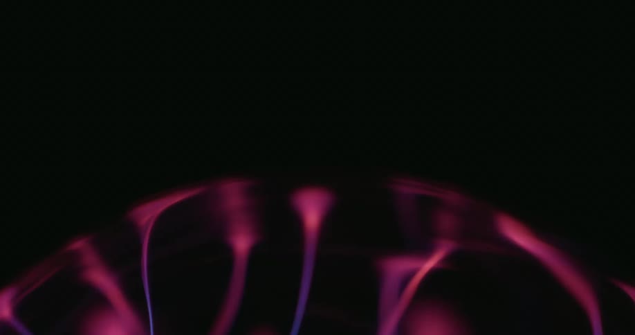 A glowing red plasma ball emits bright blue tendrils of light against a dark background
