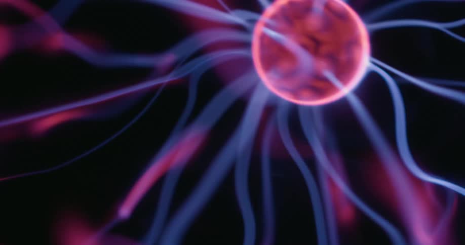 Electricity sparks around a ball