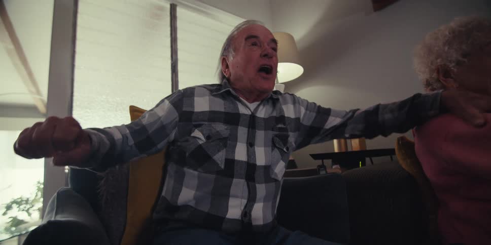 A footage of excited elderly couples