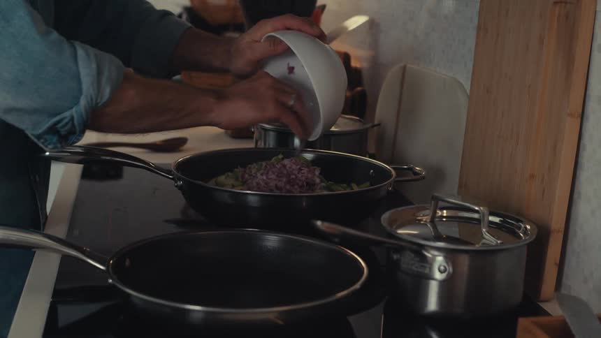 A footage of a person cooking