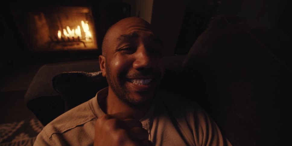 A footage of a happy man indoor