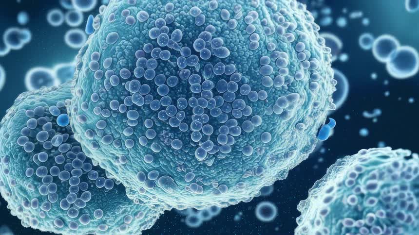 A close up clip of biological cells