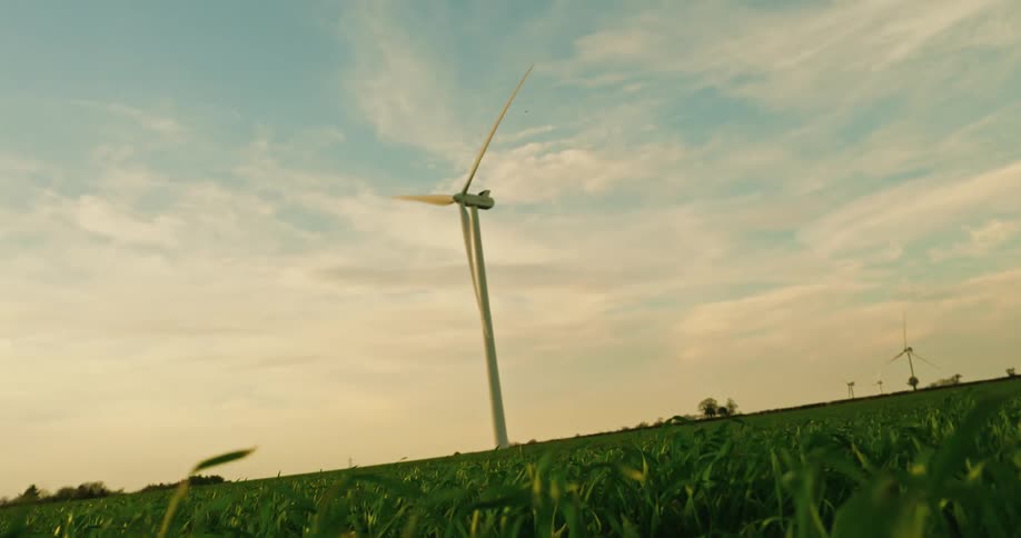 A turbine spinning in a field