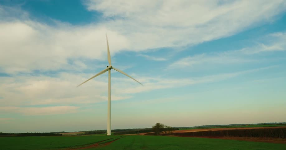 A turbine spinning in a field