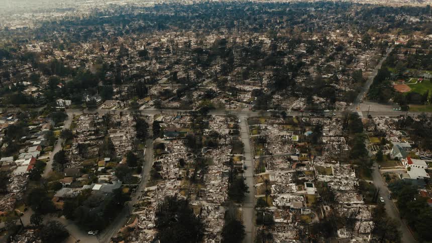 An aerial footage of a city