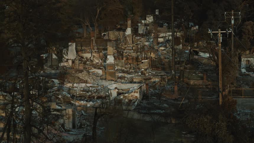Ruins of buildings