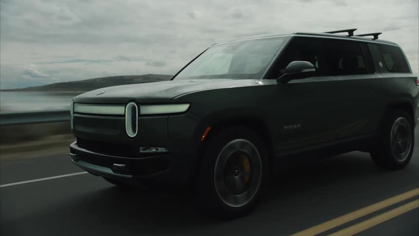 Suv vehicle moving on a road