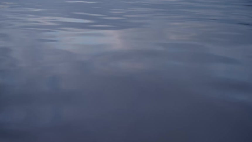 Soft ripples glide across the waters surface reflecting muted tones as the gentle current flows by in a subdued scene of serene movement
