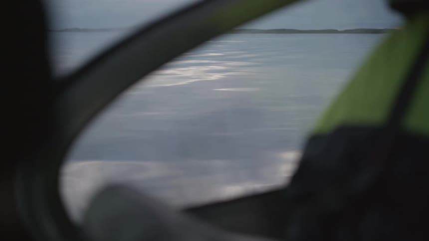 A footage of a boat moving on the river