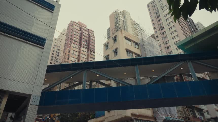 Glimpse of a city with modern architecture
