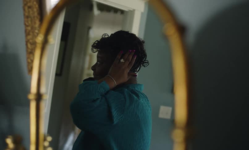 A footage of a woman grooming