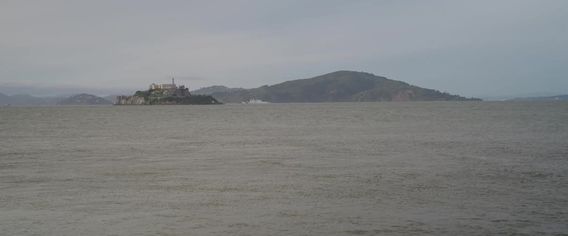 A single building is on the small island