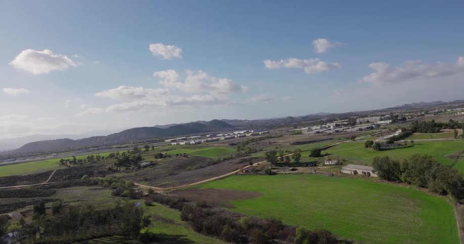 An aerial footage of a rural community