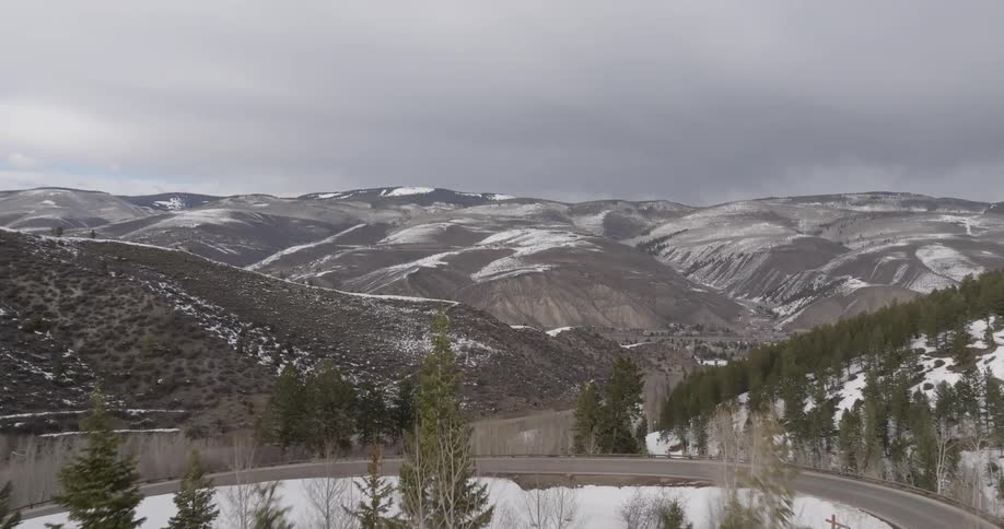 A landscape of snowy mountains