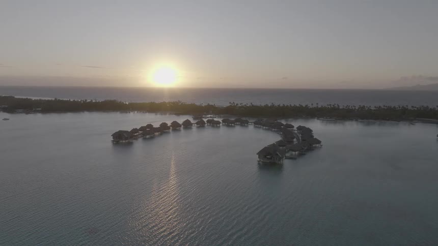 Huts on the water