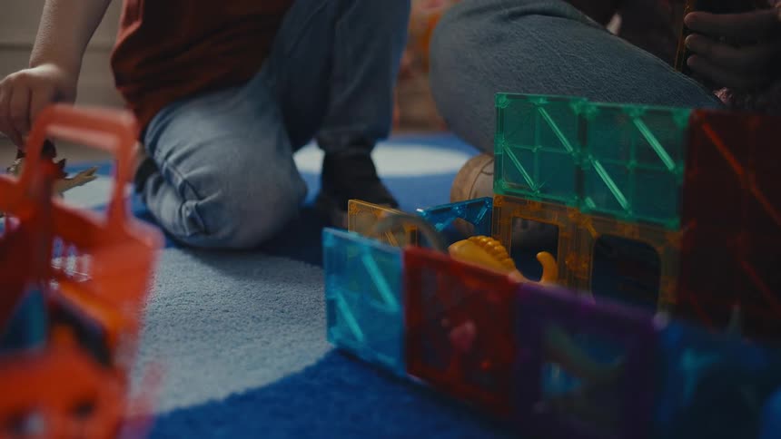 A footage of kids playing with toy