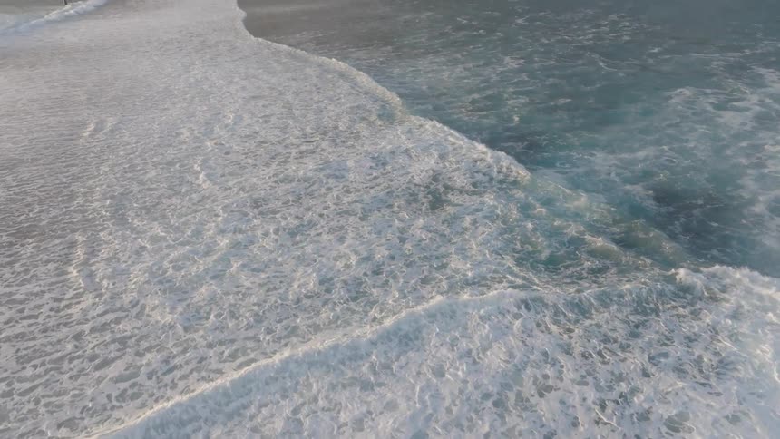 A footage of sea waves at the beach
