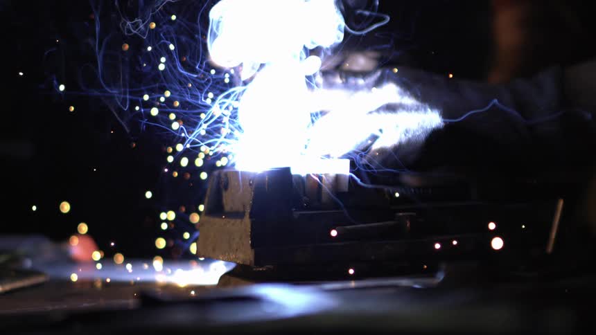 A footage of a person welding