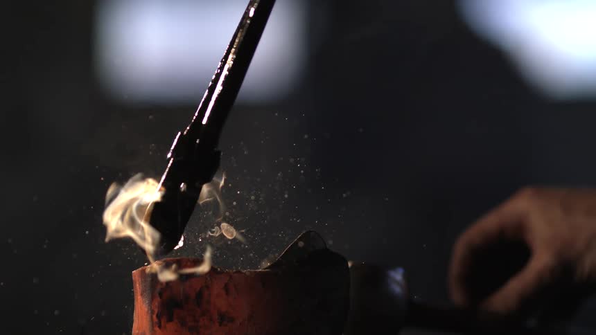 Iron worked with pliers and made welds