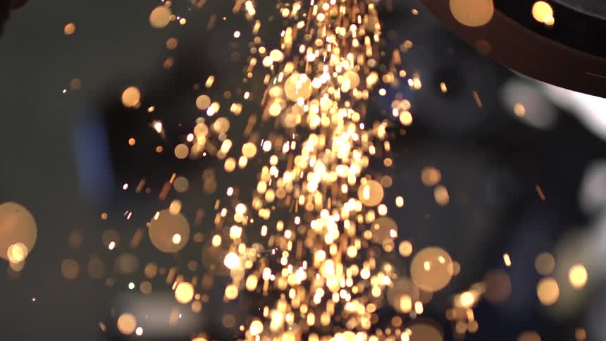 Sparks coming from something spinning