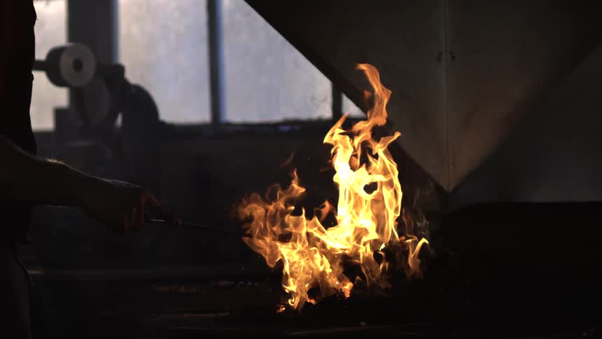 A footage of a burning flame