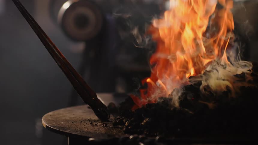 A footage of a burning fire