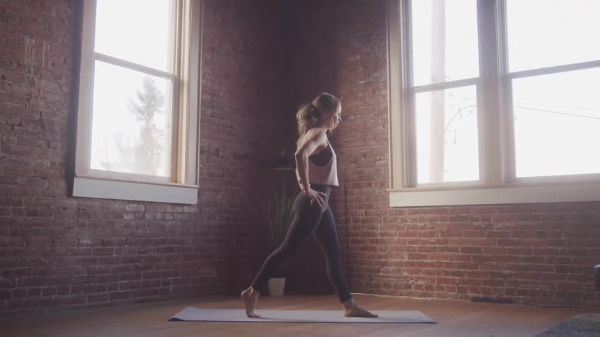 A footage of a lady exercising