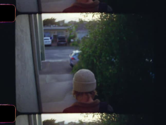 A footage of a person walking