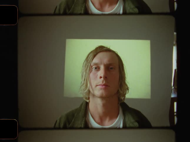 A footage of a blond haired man