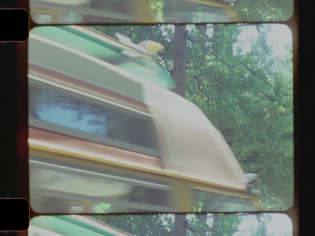 Forest with a passing van