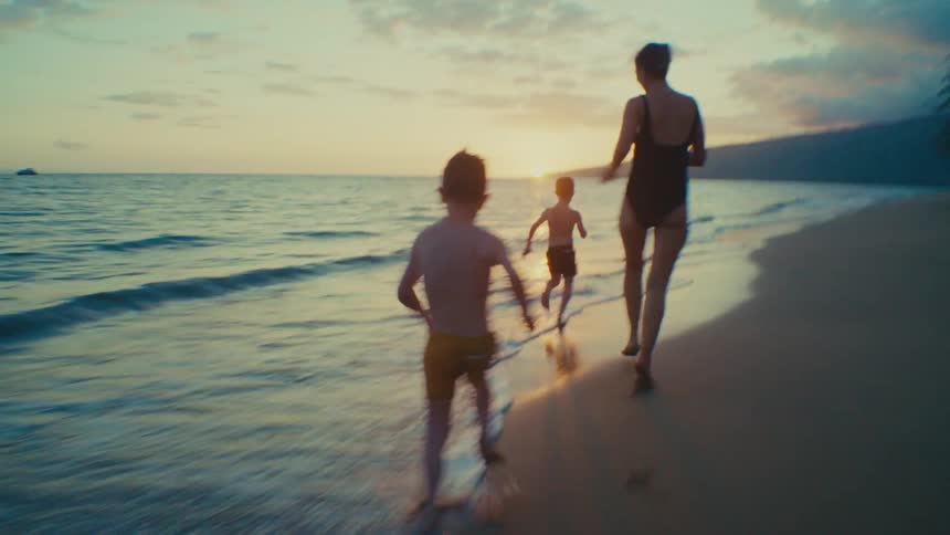 Running Toward the Water in a Moment of Family Freedom