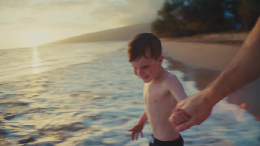 A footage of people playing at the beach side