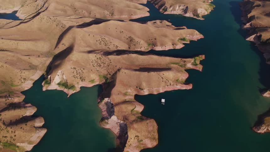 View from the top of a land with some sea