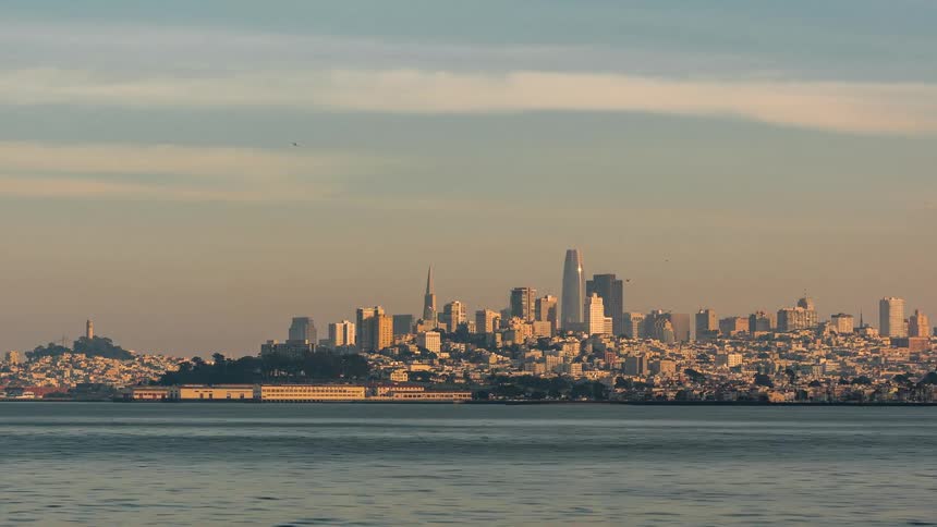View from the sea of a big city