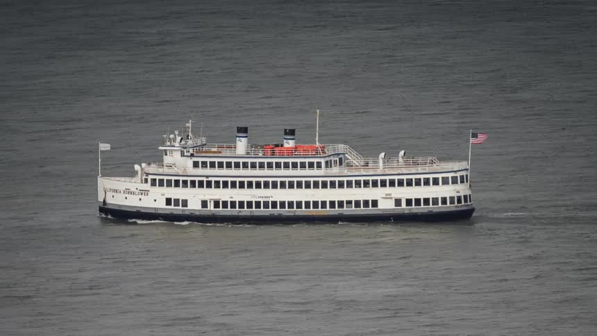 Big ship crossing the sea