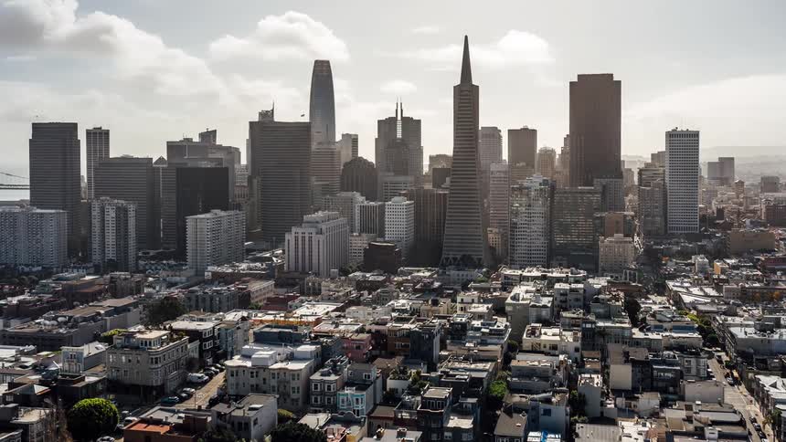 An aerial footage of a city