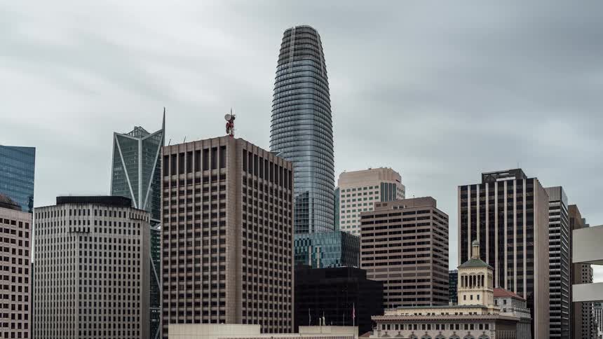 View of a metropolis with skyscrapers