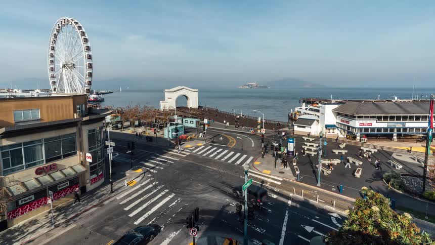 View of a busy city