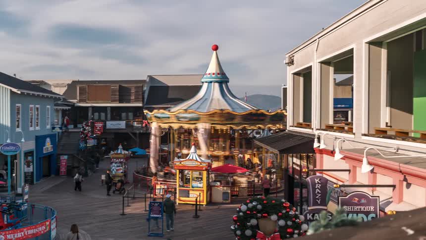 People are visiting the amusement park