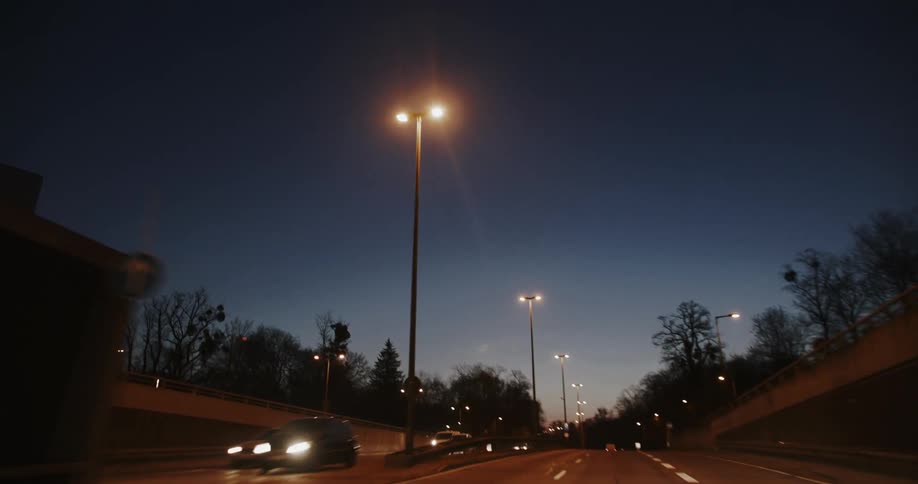View inside a tunnel of a road with traffic