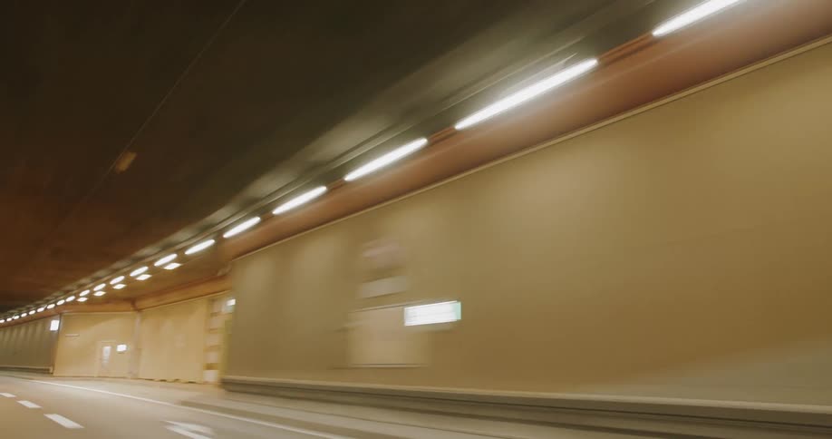 Lights of a tunnel crossed